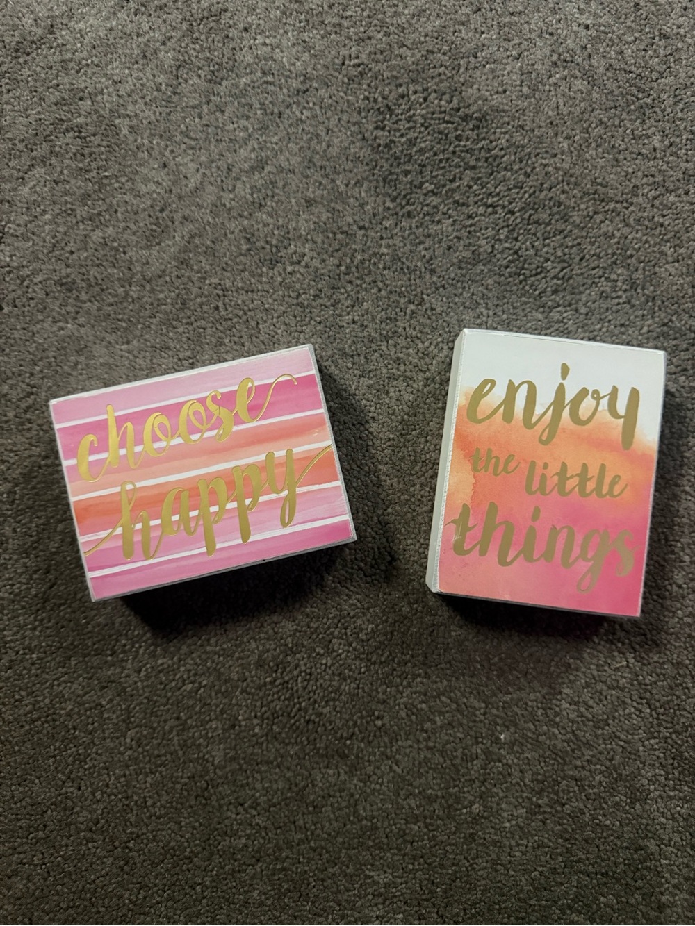 Set of 2 Sunrise Uplifting Wooden Board Signs